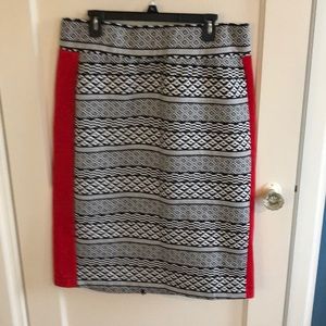 Eloquii Totally black&white side stripe skirt sz16